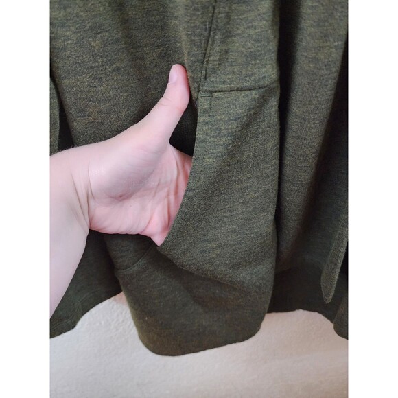 Elevate Womens S Green Wool Blend Long Sleeve Draped Open Front Cardigan Pockets - Picture 2 of 7